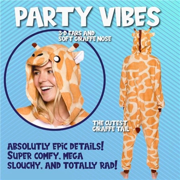 Slim Fit Adult Onesie: Plush Animal Halloween Costume - Picture 2 of 7
